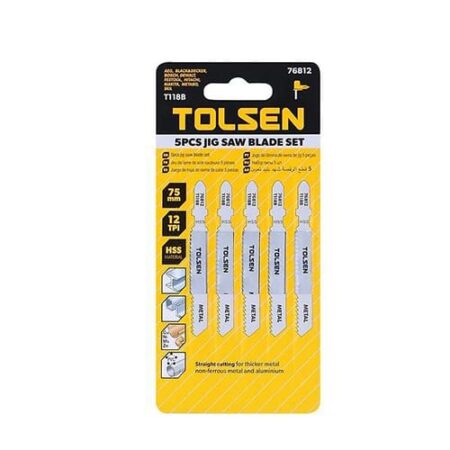 5Pcs Lames Scie Sauteuse Metal TOLSEN