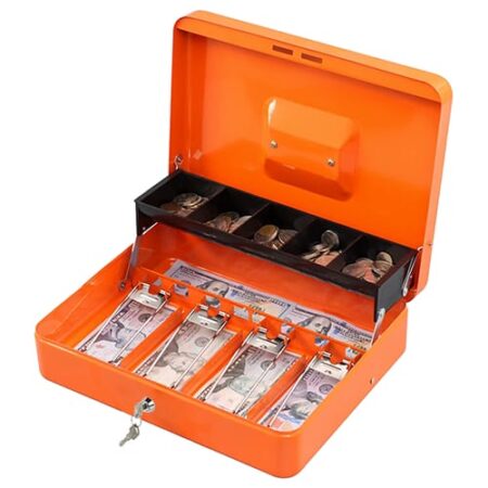 BEETRO Caisse A Monnaie Avec Serrure à Clé Intégrée