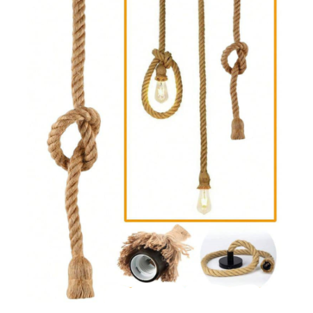 حامل مصباح للديكور على شكل حبل