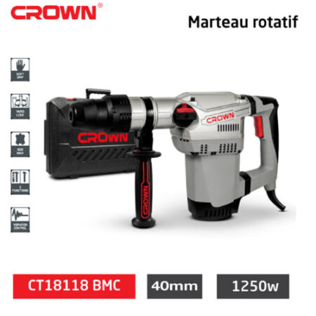 Marteau Perforateur 40mm 1250w CROWN