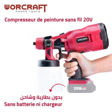 Pistolet De Peinture Sans Fil 20v Sans Batterie Sans Chargeur WORCRAFT