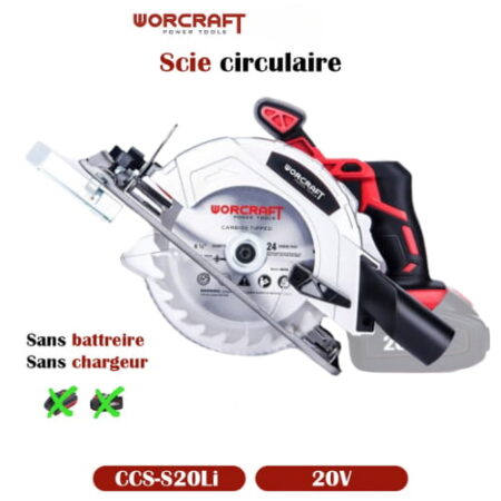Scie Circulaire SOLO S/FIL 20V 165mm Sans Batterie Ni Chargeur WORCRAFT