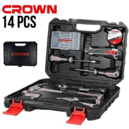 Crown Caisse à Outil Boîte à Outils à Main 14 Pcs