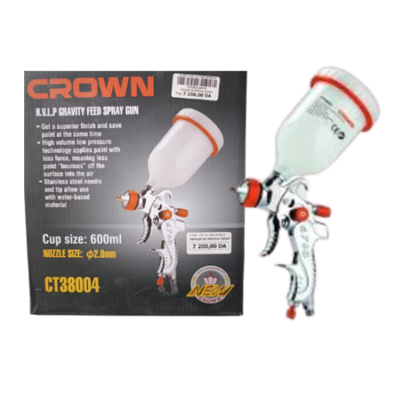 PISTOLET PEINTURE 2 mm 600 ml CROWN CT38004