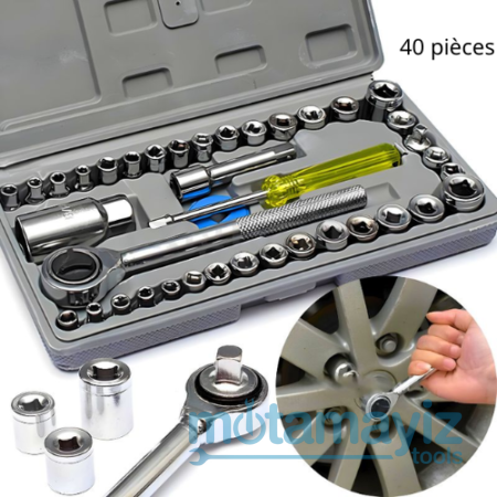 Meuleuse d’angle pneumatique DW 125 – 125 mm (19) Coffret de clés à douilles 40 pièces