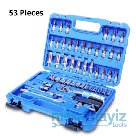 Meuleuse d’angle pneumatique DW 125 – 125 mm (8) Coffret de clés à douille 53 pièces 1/4"